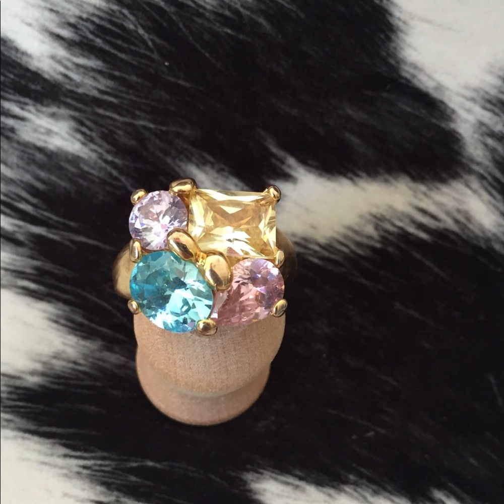 Pastel colored stone statement ring